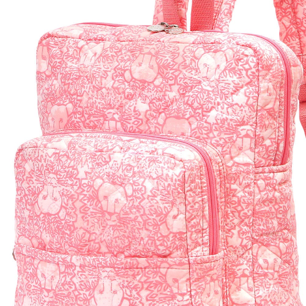 lion around pink quilted backpack
