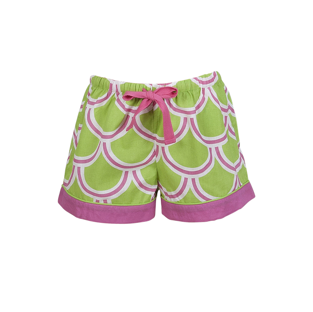 harbor bae green/pink kids lounge shorts
