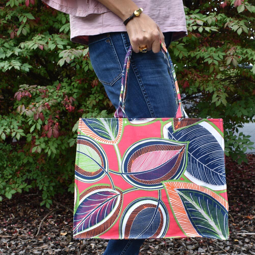 feather or not canvas tote
