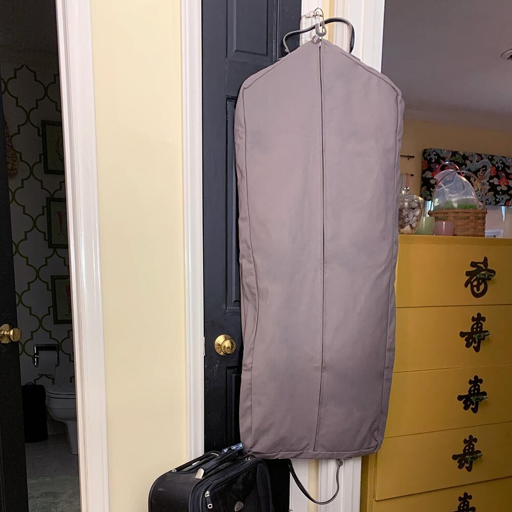 chandler grey and black full-length garment bag