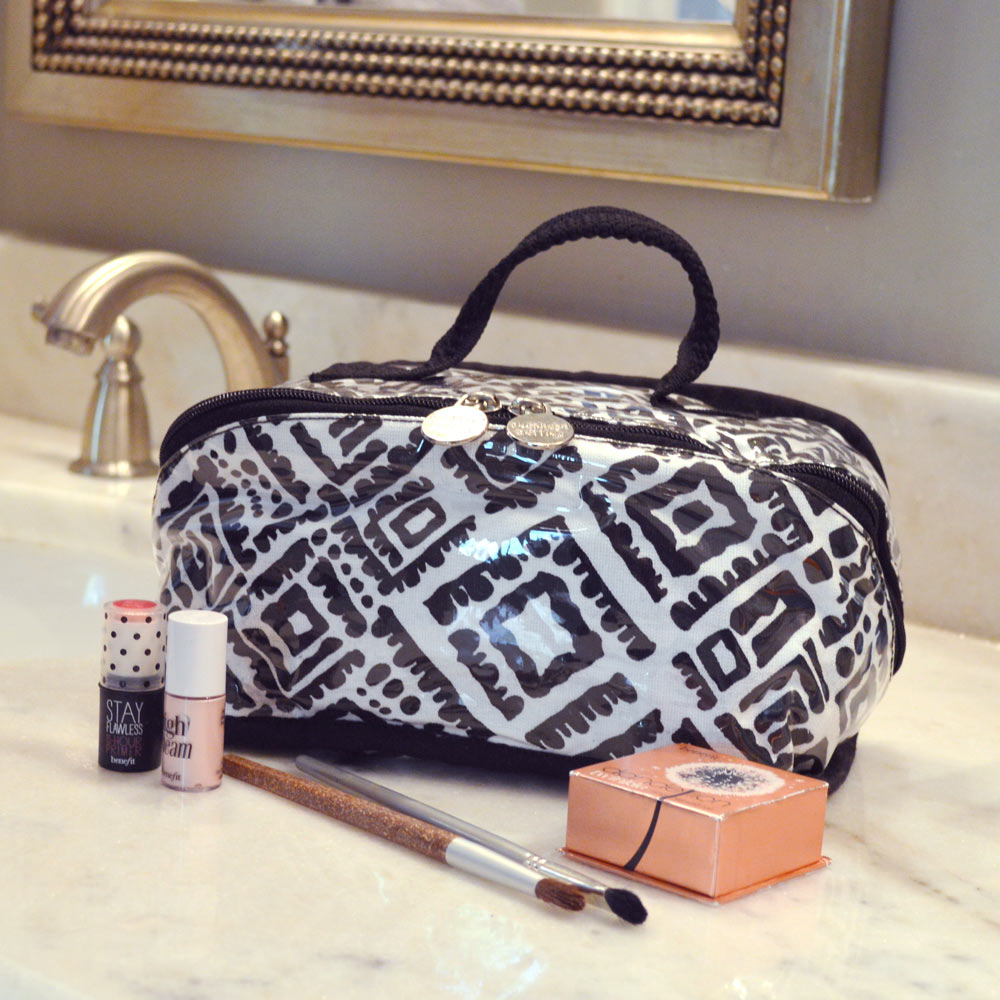 alma black and white counter cosmetic bag