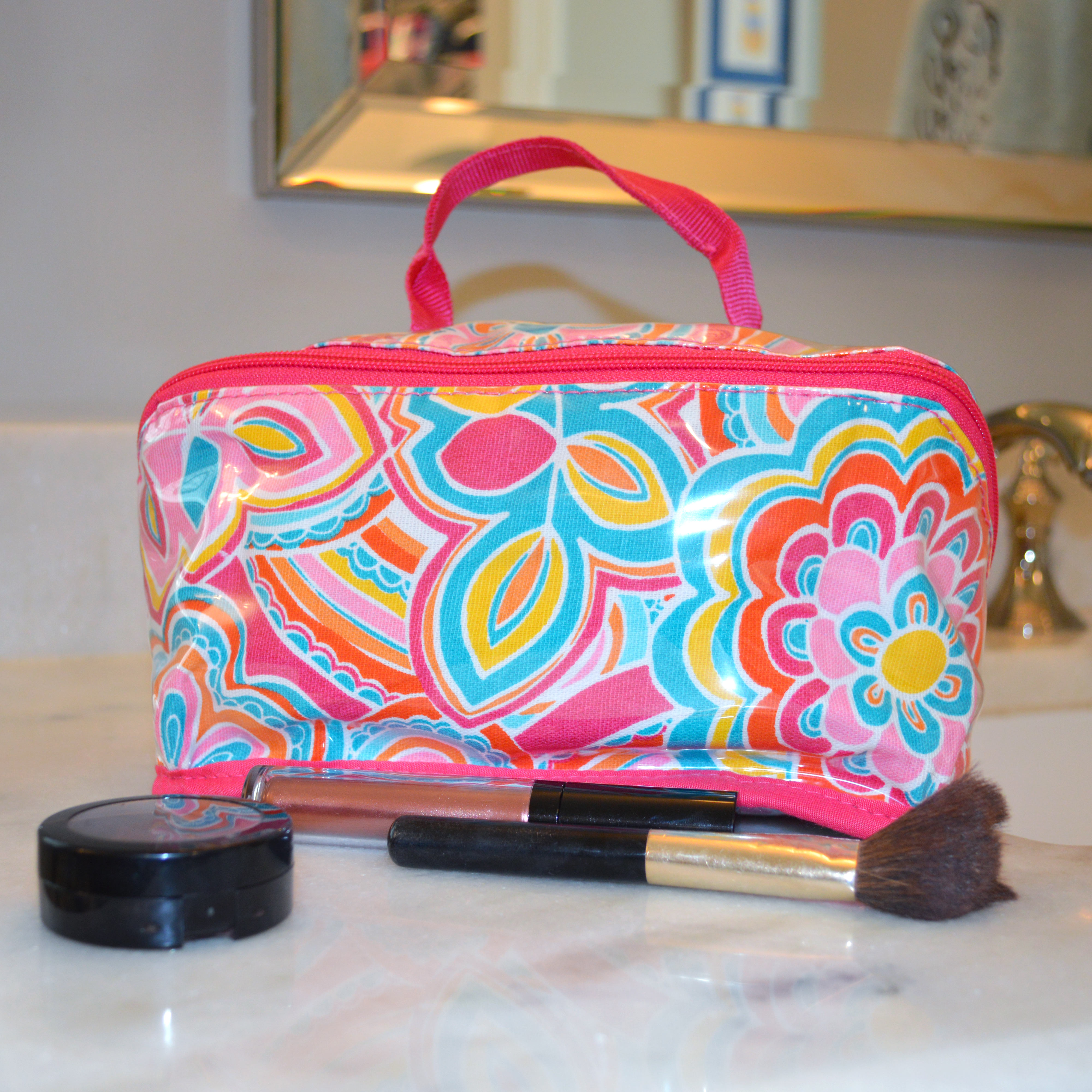 flower power counter cosmetic bag