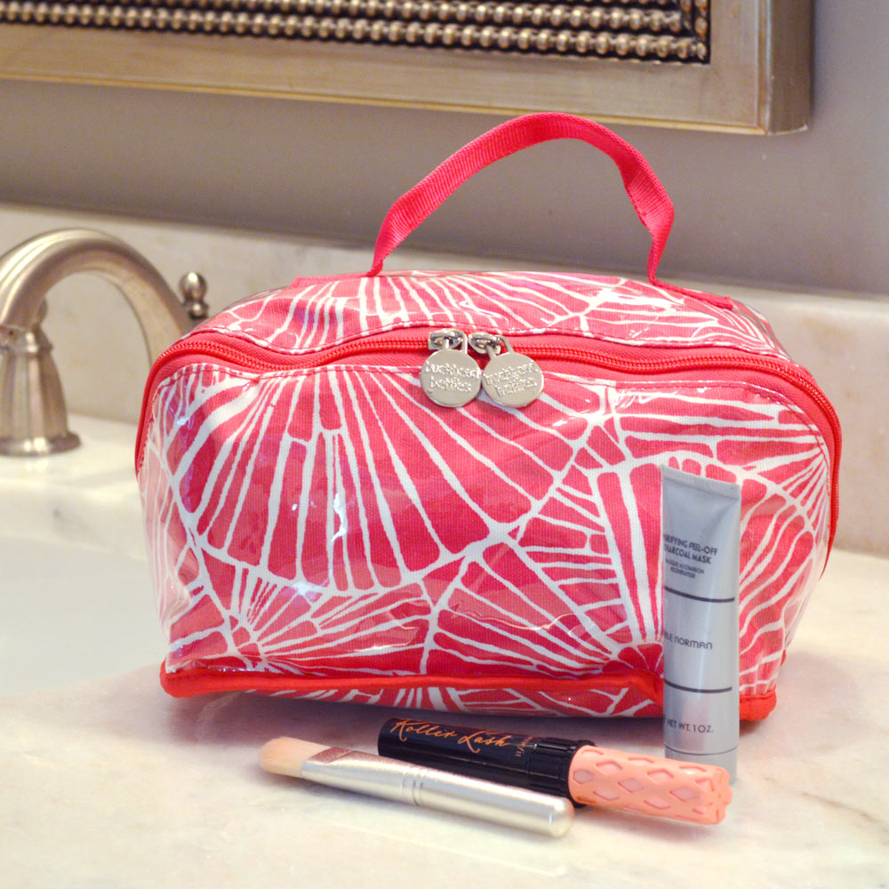 full circle pink counter cosmetic bag