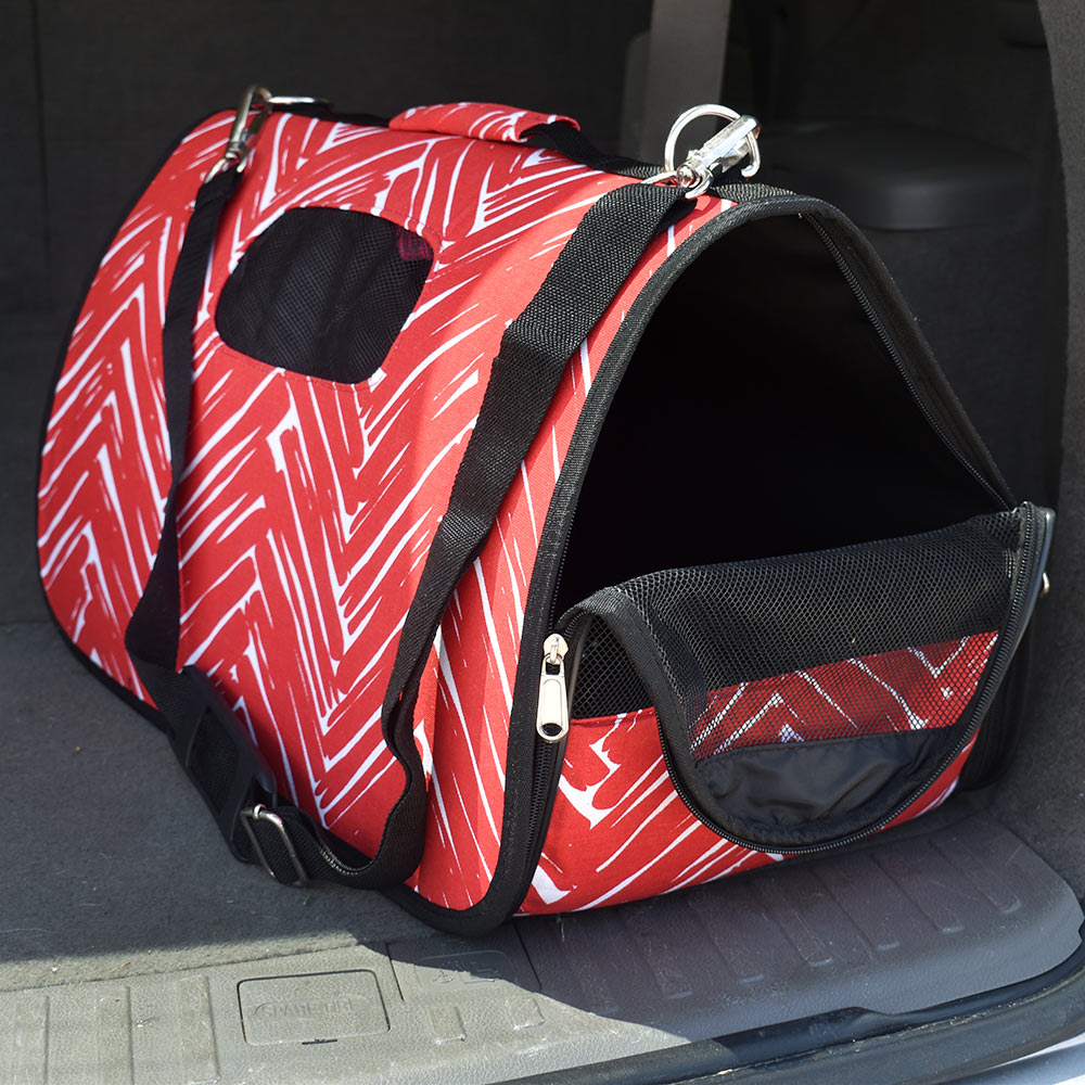 twill do red pet carrier