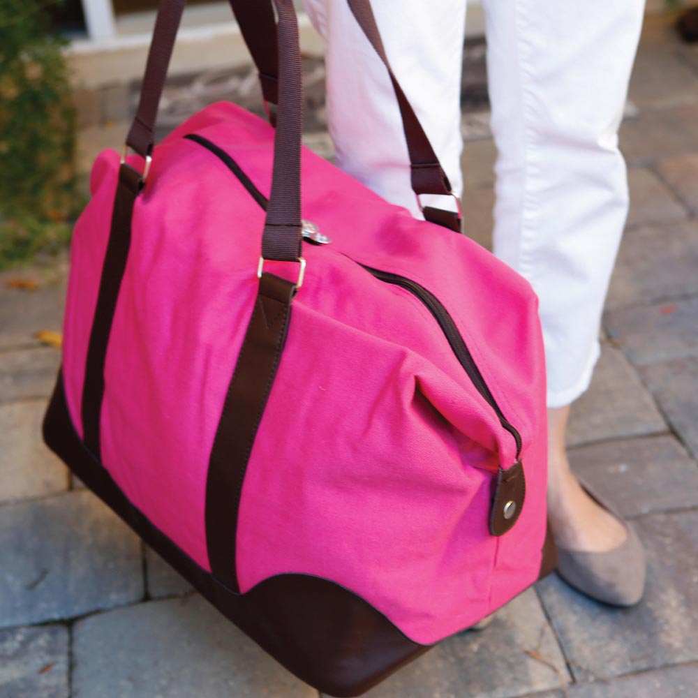 chandler pink/chocolate large duffle