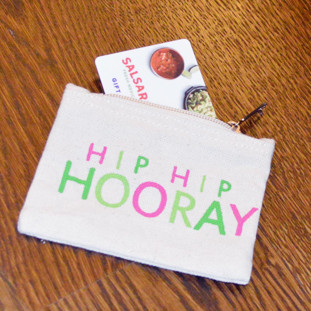 gift card holder hip hip hooray with color
