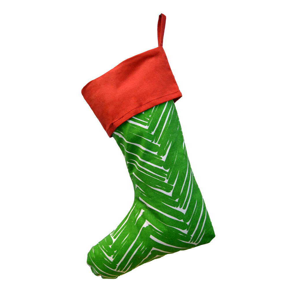 twill do green stocking with red top