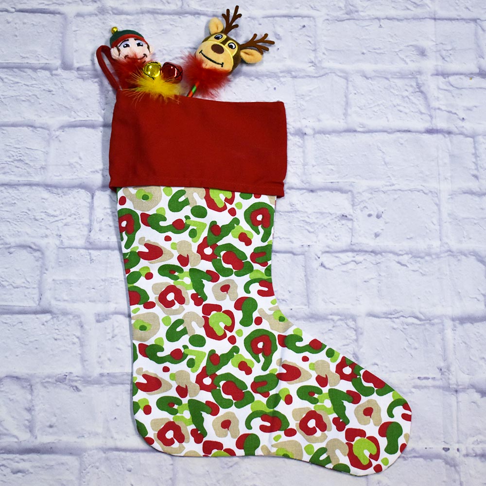 jungle bells stocking with red top