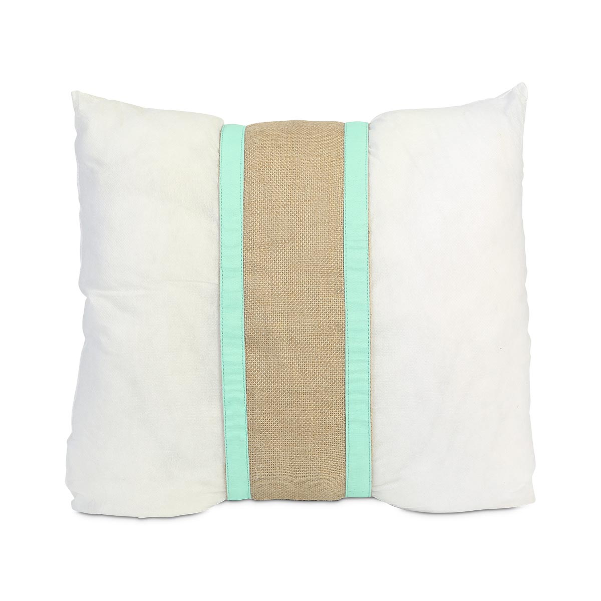 khaki jute pillow band w/ mint, fits standard 16