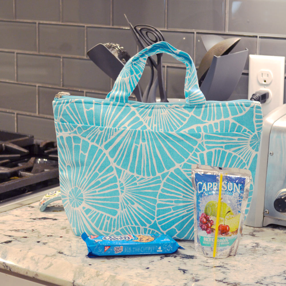 full circle turquoise lunch tote
