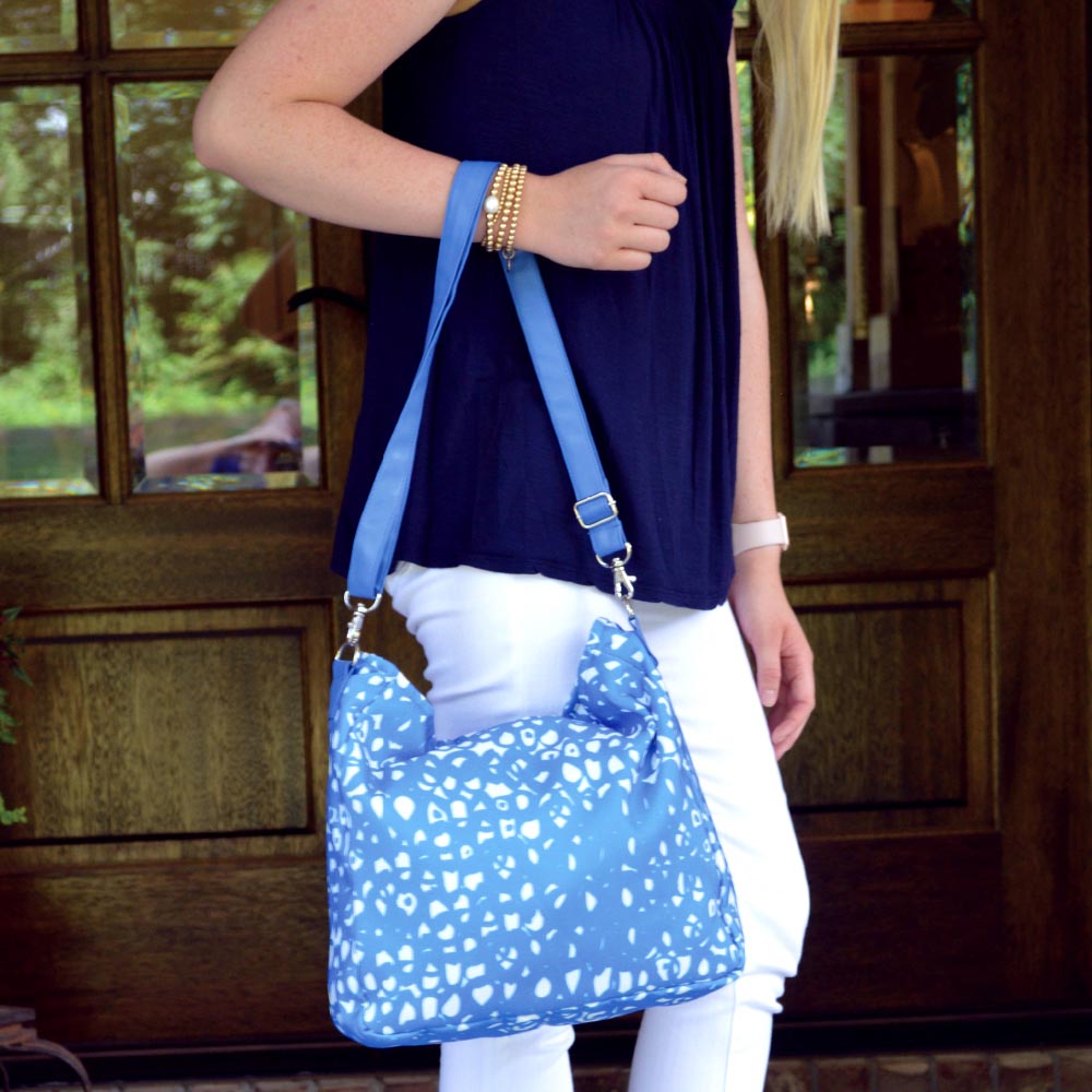 hoopla blue messenger bag