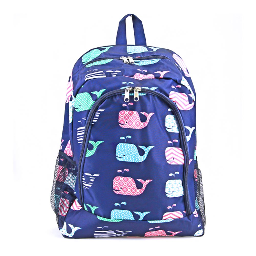 blue with whale backpack