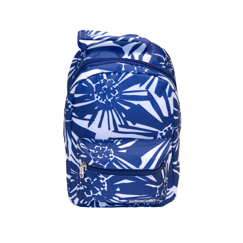mosaic floral navy lunch backpack
