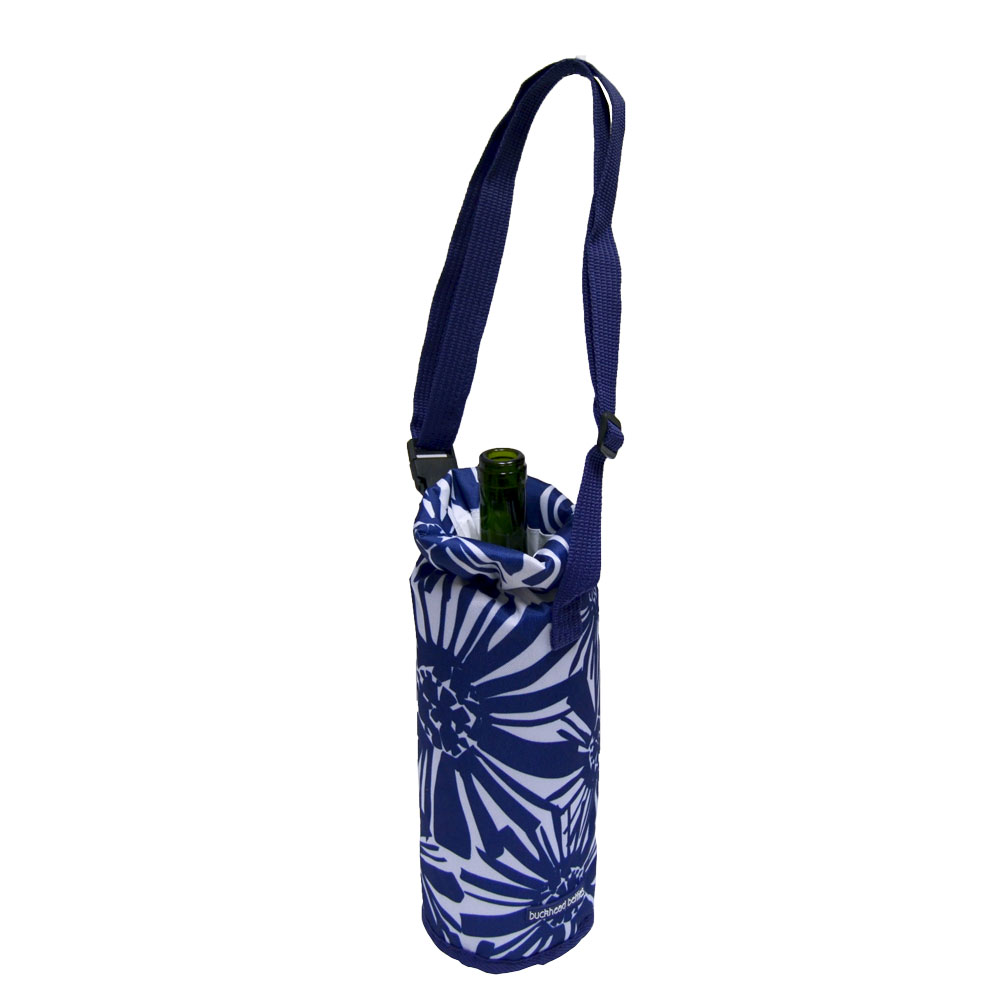mosaic floral navy wine bag