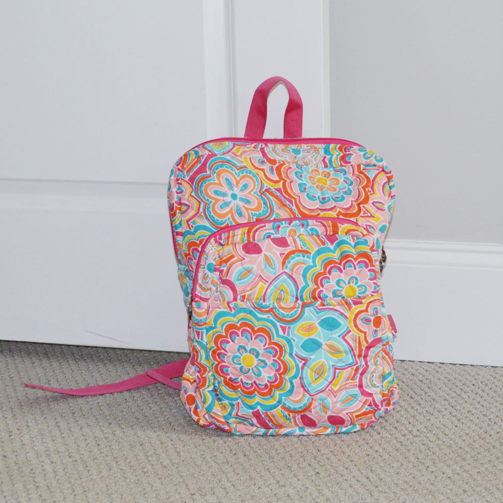 flower power quilted backpack
