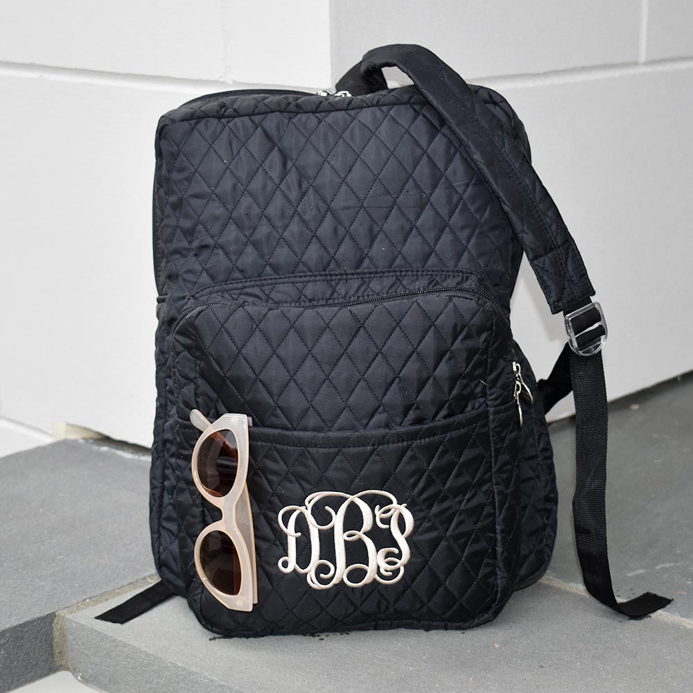 quilted backpack black