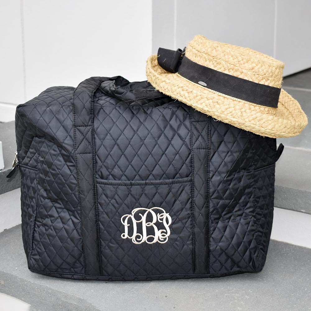 quilted duffle black