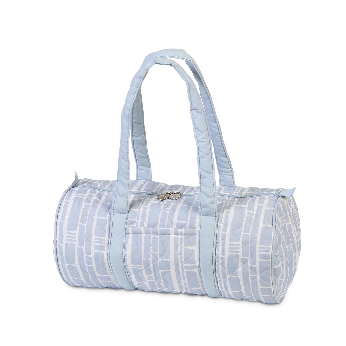 bamboo baby blue quilted small duffle