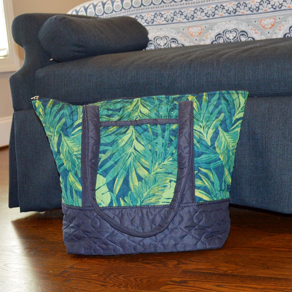 fern quilted tote