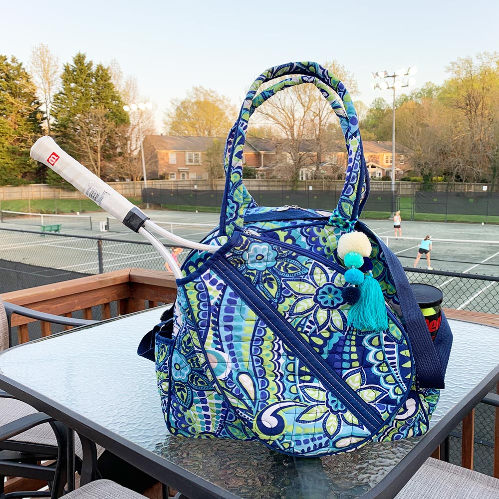 turqs and caicos quilted tennis tote