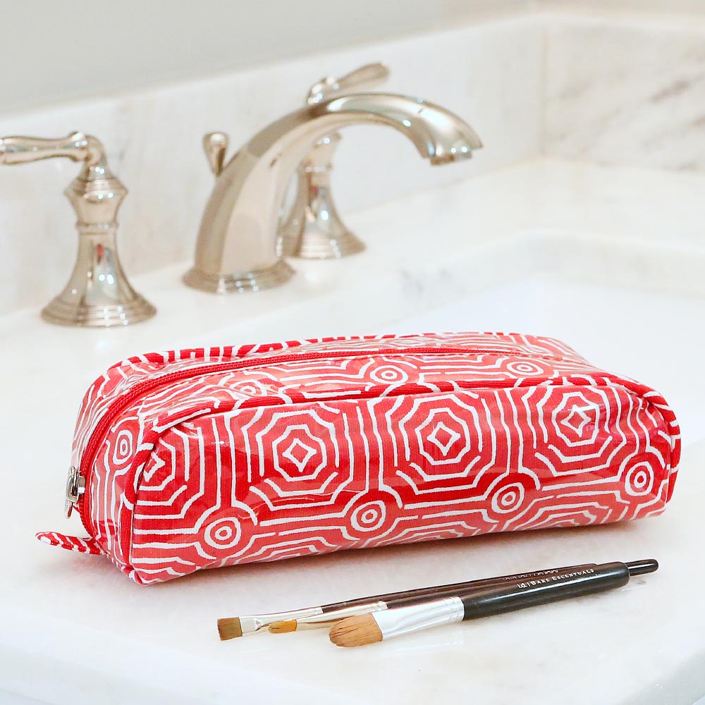 echo red pencil and brush pouch