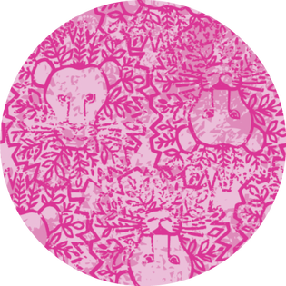 pattern - lion around pink